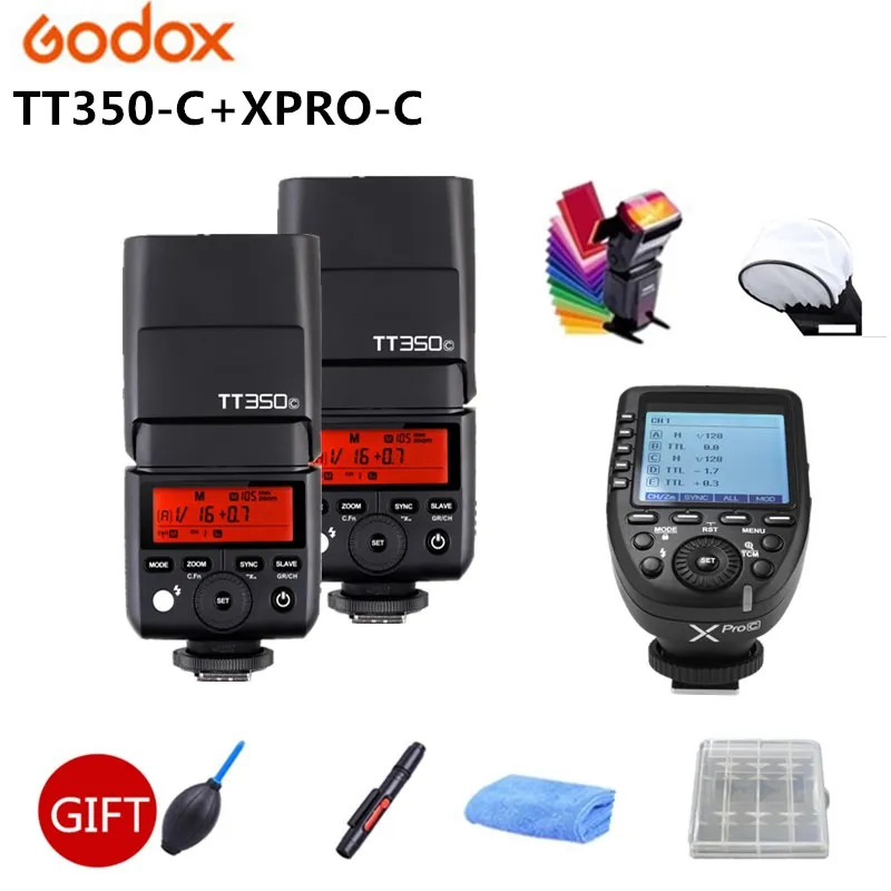Вспышка для камеры Godox TT350 вспышка TT350C фотовспышка TTL GN36 HSS + триггер xpro-c Canon EOS 5D 6D 60D