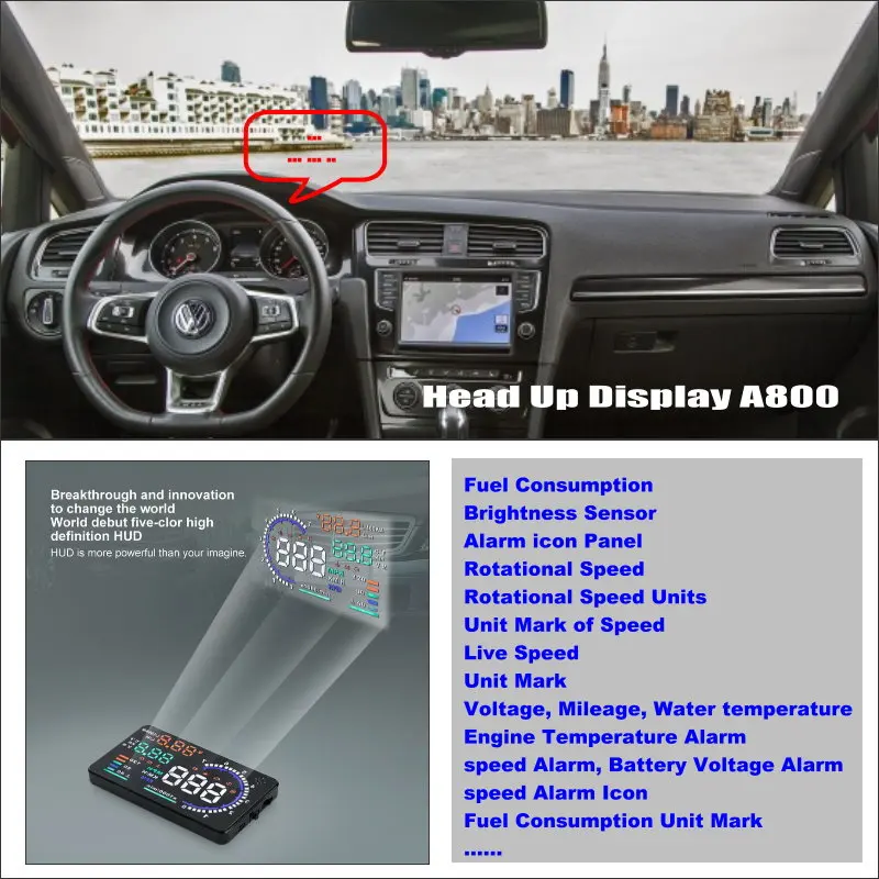 For Volkswagen VW Polo GTi Derby Hatchback Auto Head Up Display HUD Car Electronic Accessories OBD2 Windshield Speed Projector