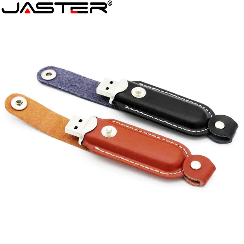 JASRER металлический кожаный флеш накопитель usb 32 ГБ 16 8 USB 2 0 карта памяти pendrive U диск