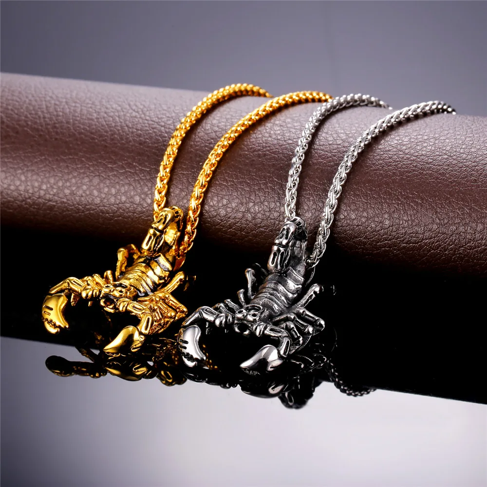 Подвеска в стиле G панк рок Скорпион из нержавеющей стали золотого цвета черного
