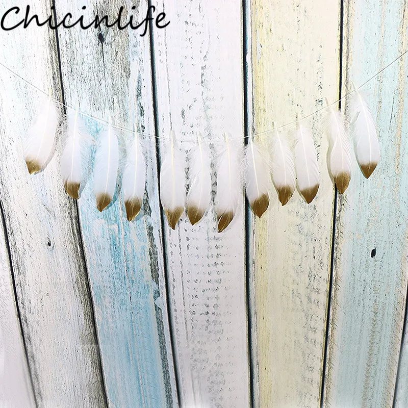 Chicinlife 2M Goose Feather Garlan Banner Bridal Baby Shower Bedroom Home Wall Wedding Teepee Party Birthday Decoration Supplies images - 6