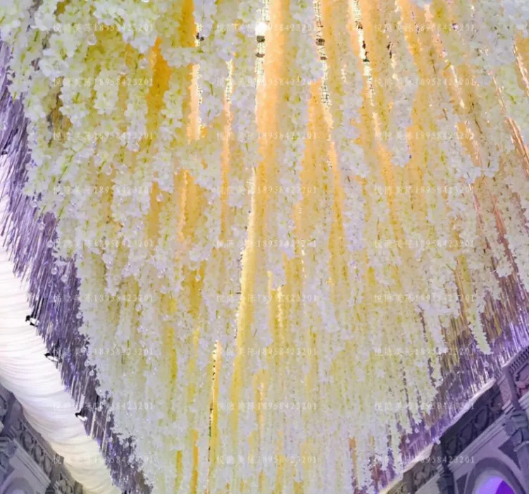 

Элегантный Искусственный цветок Hydangea, шелковая лоза, настенное украшение для дома гирлянда цветков глицинии, 14 цветов, доступны для свадьбы...