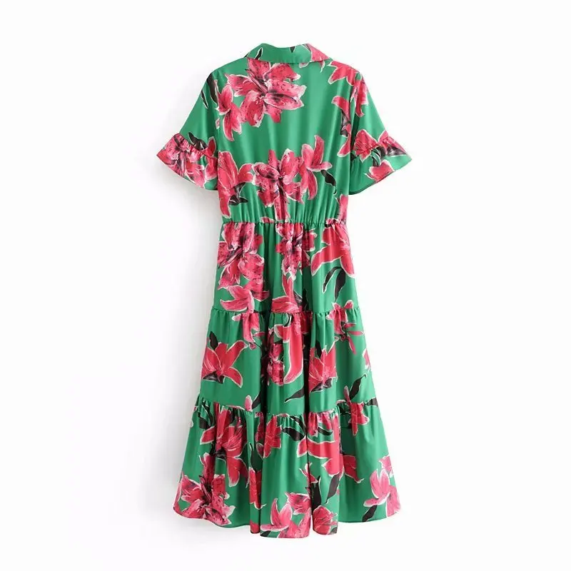 Женское платье с цветочным принтом модное в европейском и американском стиле