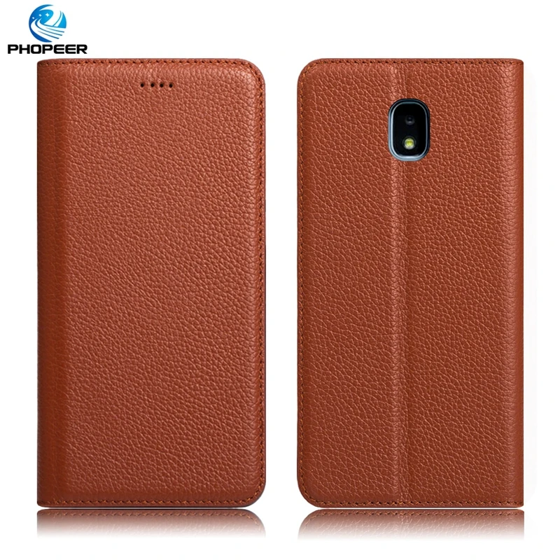 Оригинальный PHOPEER Роскошный футляр из натуральной кожи для samsung Galaxy J3/J4/J6/J7 2018