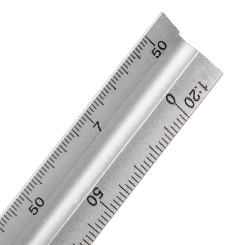 OOTDTY 30cm Aluminium Metal Triangle Scale Architect Engineer Technical Ruler 12 | Инструменты