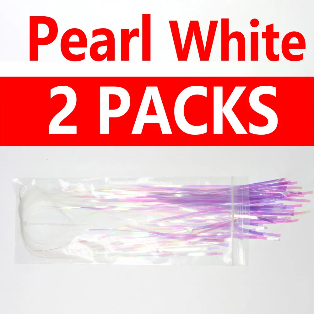 2 Packs White Wifreo 2Pks цвет жемчуга Flashabou 2 мм ширина Голографическая мишура Mylaor плоская вспышка Fly Jig приманка для рыбалки материалы для завязывания мушек - Цвет: 2 Packs White