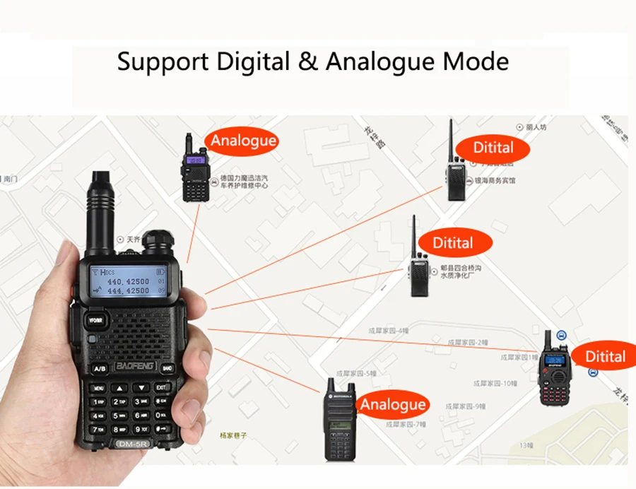 2 шт. обновленная рация Baofeng Dm-5r Dmr цифровое шифрование радио Vhf Uhf мобильный