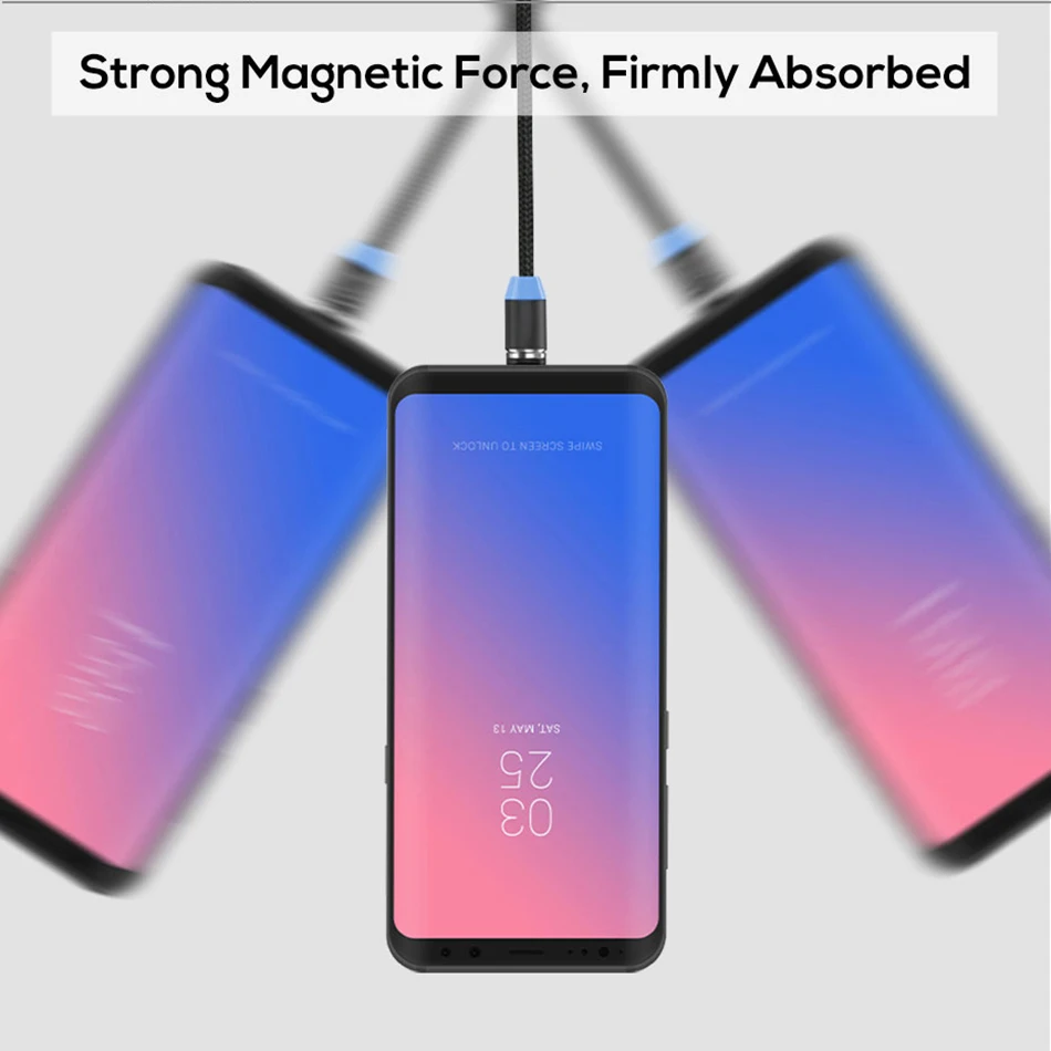 Лидер продаж классический Магнитный Usb кабель 360 со светодиодами для iPhone 6S 7 XS MAX
