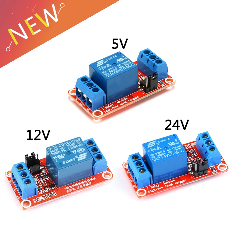 1 канал 5В 12В 24В релейный модуль щит для Arduino с опора оптопары высокого и низкого
