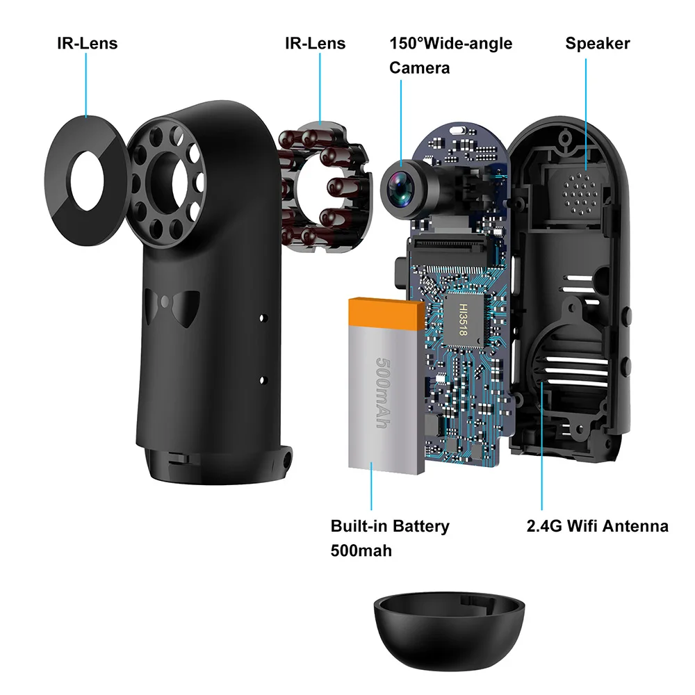 Мини Камера Wi Fi P2P IP Ночное видение камера видеонаблюдения с разрешением Full HD 1080 P