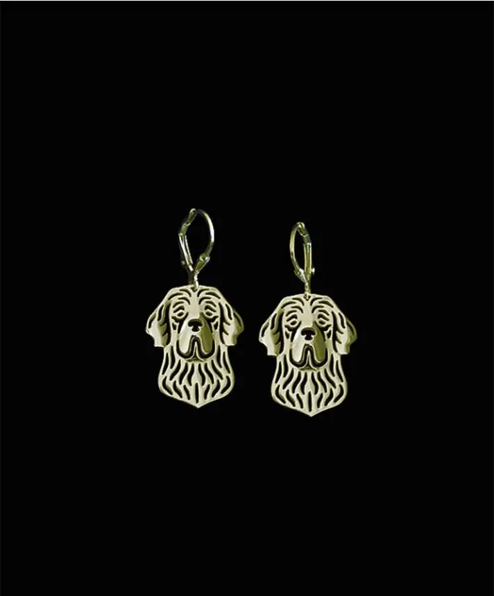 Модные полые милые животные комочки спаниель Висячие серьги для женщин Золотое