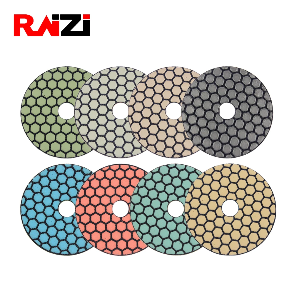 

Raizi 1 Pc 4, 5 Inch Granite Polishing Sanding Disc 7 Step Concrete Granite Marble Dry Diamond Polishing Pads Tool