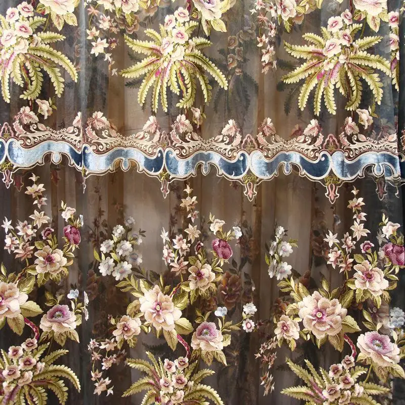 Drapery 3D s Flowers eyelet decoration Can be sheet curtain decorations have velvet valance rope &amp wall hook drapes curtains | Дом и сад