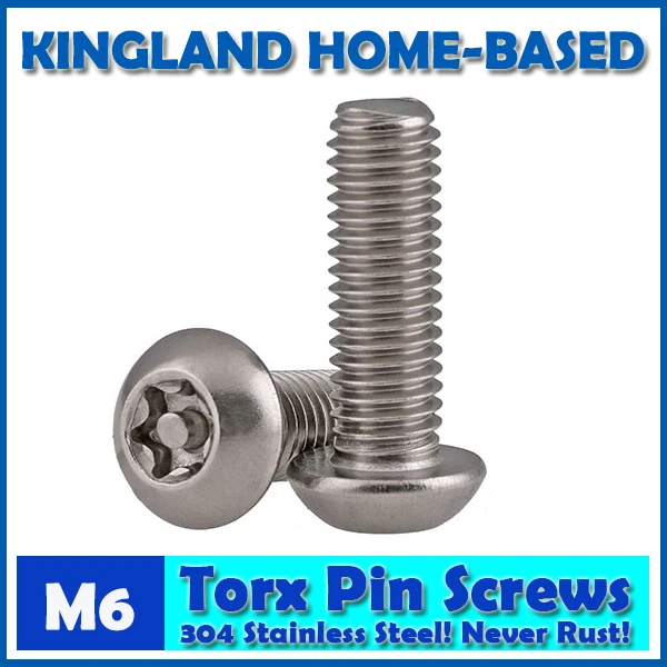 M6 Torx 6 Lobe сковорода с круглой головкой шесть штырьков в безопасности болт 304