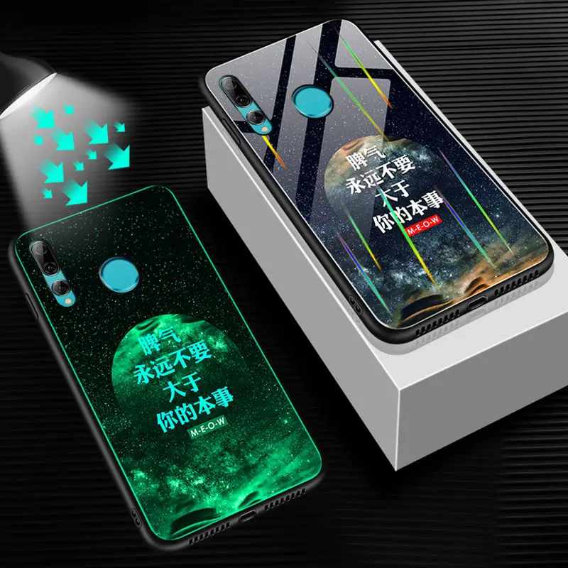 Светящийся чехол для телефона huawei Honor 20 Lite, чехол, светящаяся задняя крышка из закаленного стекла для huawei Honor 10i 20 Lite, чехол, сумка
