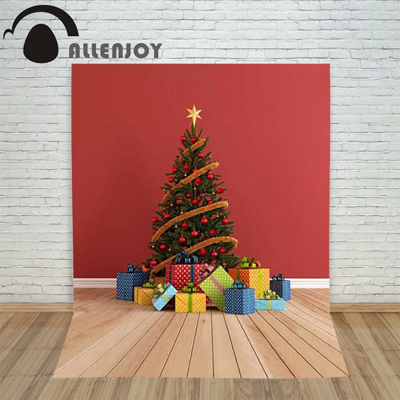 Allenjoy Рождественский фон для фотосъемки деревянная строчка Рождественская елка