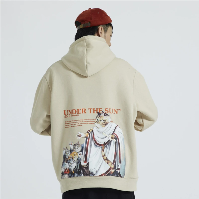 2019 Осенняя толстовка с капюшоном в стиле хип-хоп животным узором для мужчин |