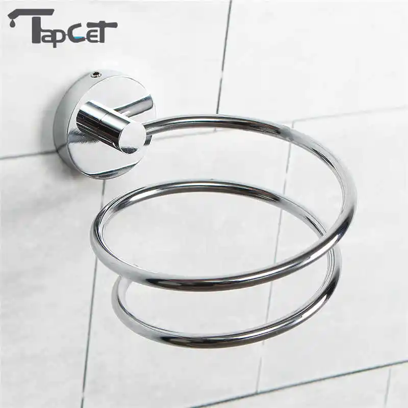 TAPCET Chrome Finish Wall Mounted Hair Dryer Stand Hotel Bathroom Barbershop Shelves Shelf Storage Hairdryer Rack Holder Hanger |