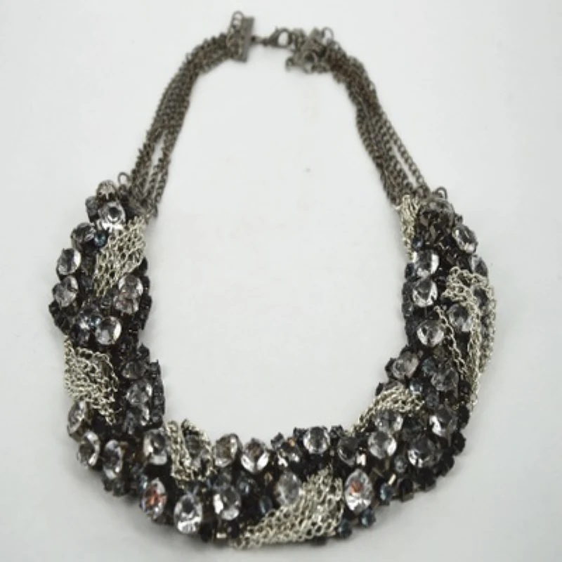 Корейский Винтаж Многослойная Сеть Колье Для женщин Изделия Кристалл Ожерелья