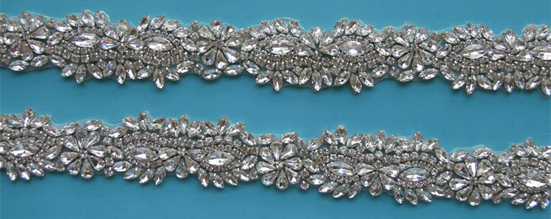 (10 ярдов) оптовая продажа свадебные серебряные стразы с бисером и кристаллами