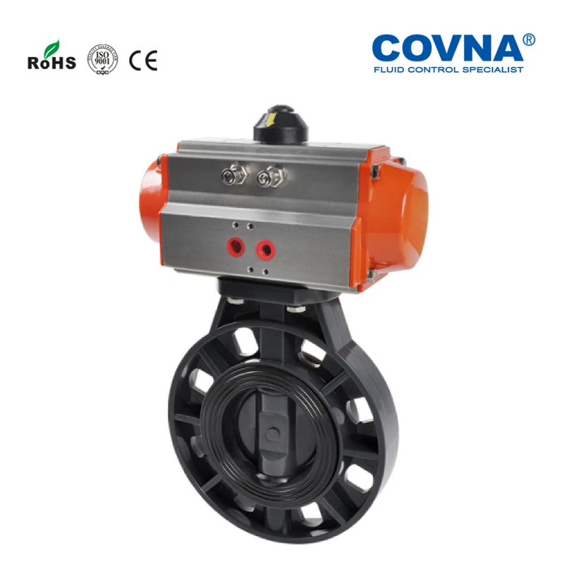 PVC 3 дюймовый пневматический клапан бабочка весна возвращается EPDM сиденья