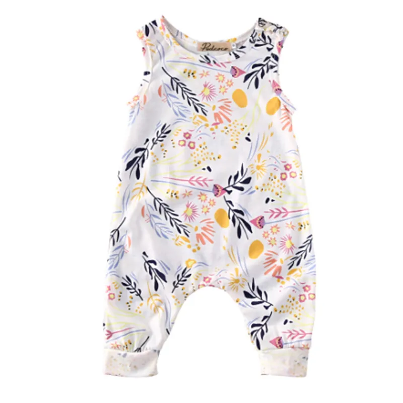 

Pudcoco Fashion Newborn Kids Toddler Baby Girl Clothes Sleeveless Romper Floral Jumpsuit Playsuit Sunsuit