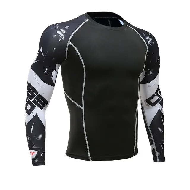 MMA rashguard Мужская Фитнес-мульти-функциональная фитнес-скорость сухая футболка набор 3D печатные мужские брюки Мужские t-shir - Цвет: 9