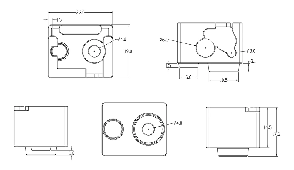 LERDGE 3d принтер части XCR-NV6 тепловой блок для j-головки экструдера HotEnd нагревательный блок с силиконовым носком 0,4 мм Насадка Замена V5 V6