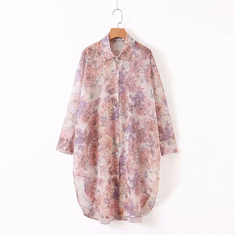 Летний наряд Женский комплект из двух предметов с длинными брюками Цветочная