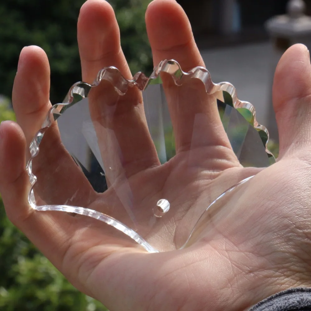 100 мм Хрустальная Призма в виде ракушки Suncatcher Люстра Подвеска орнамент стекло искусство граненый подвесной светильник часть DIY лист гинкго павлин
