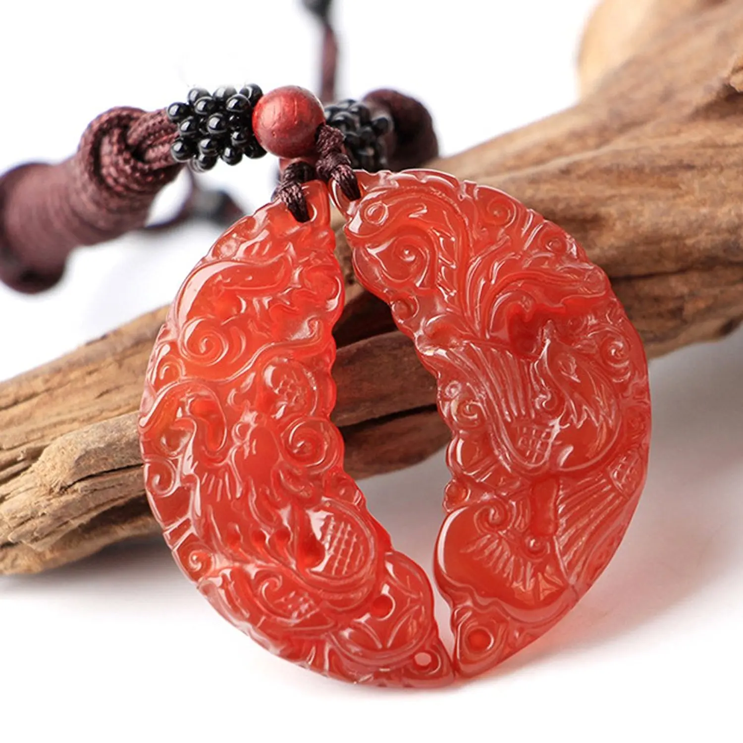 Подвеска из натурального красного агата Koraba модное ожерелье с агатом драконом