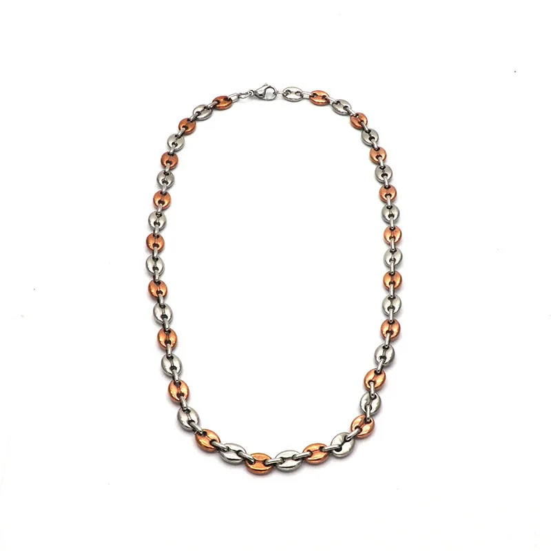 Модные лучшие продажи универсальное Нержавеющее ожерелье серебро розовое