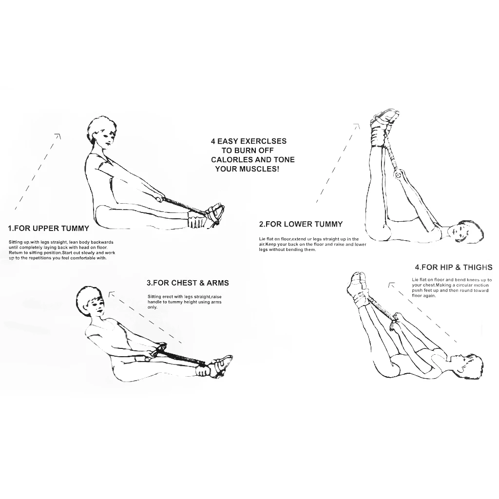 

Sit Up Pull Rope Equipment Tummy Exerciser Trainer Action Rower Abdomen Training Equipment Tool