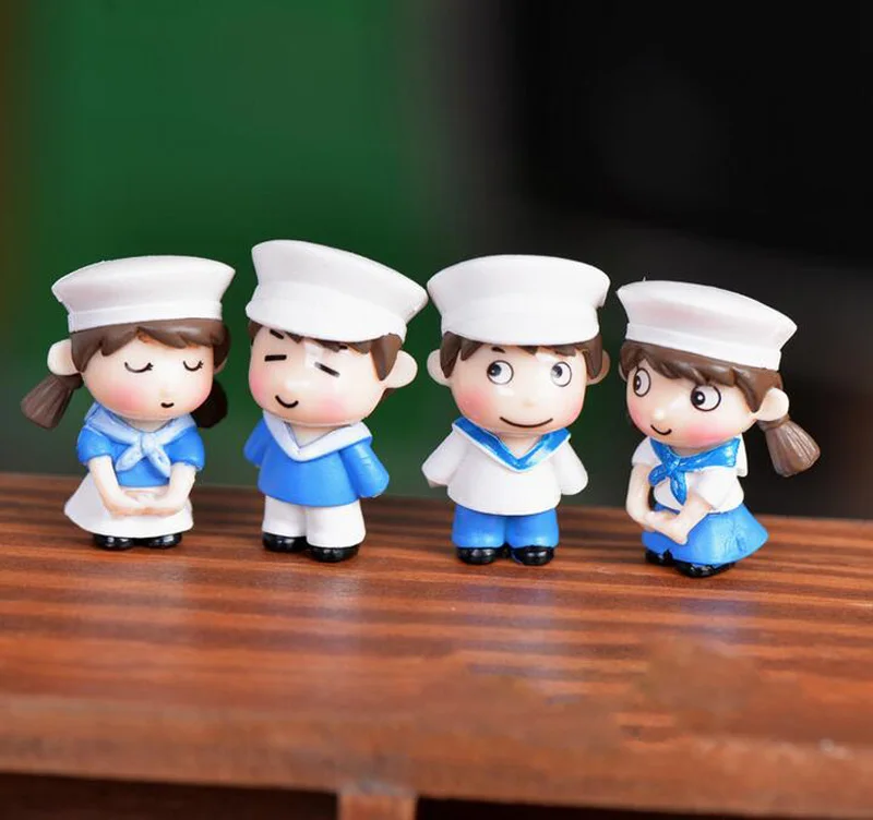 Морская фигурка мальчика и девочки миниатюрная статуя свадебное украшение кукла