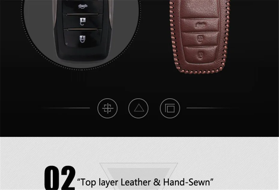 Чехол для ключей из натуральной кожи для Toyota Camry Crown Corolla RAV4 Highlander CHR C-HR Land Cruiser 200 LC200 Prius Prado
