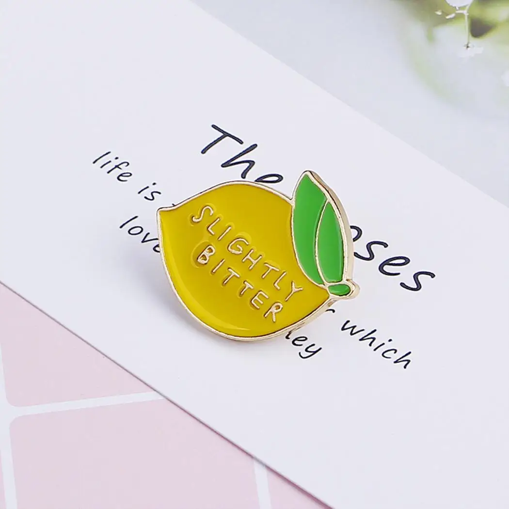 Креативный значок женский мультфильм лимонный узор вечерние повседневная жизнь