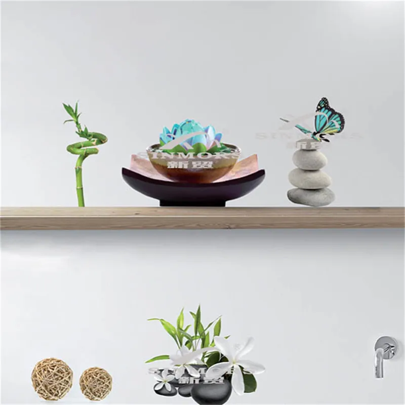 3D бамбуковый камень цветок лотоса искусственное украшение для гостиной|nature wall