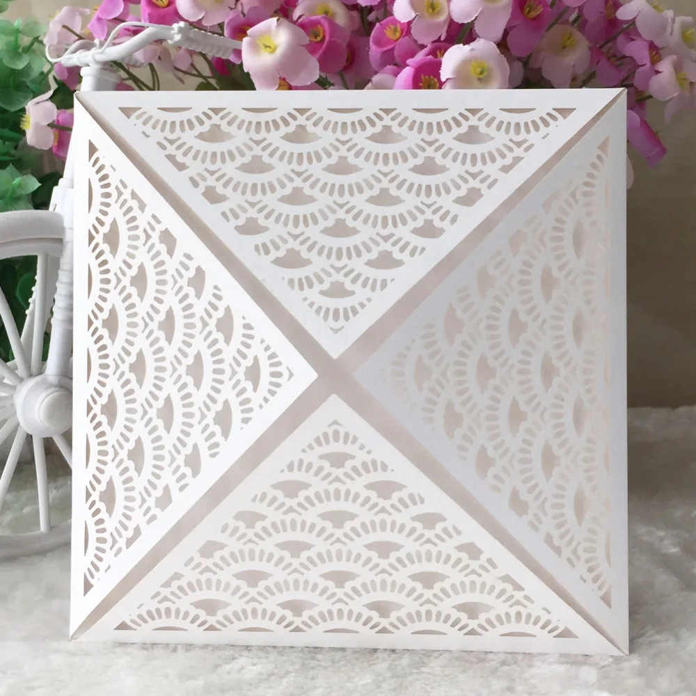 50 шт./лот четыре сложенных оболочки шаблон пригласительная карта событие День