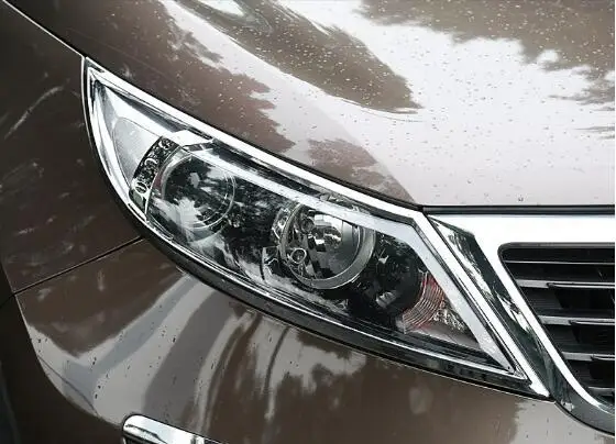Для KIA Sportager 2011-2014 ABS хром 2 шт. автомобильный аксессуар крышка передней фары |