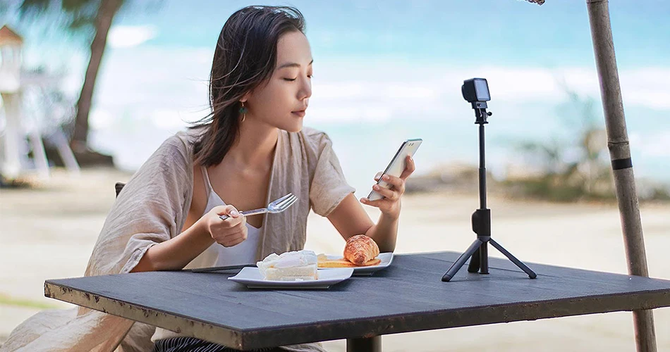 Xiaomi Mijia маленькая камера селфи палка штатив Bluetooth 3,0 дистанционное управление вращение на 360 легкий складной ручной