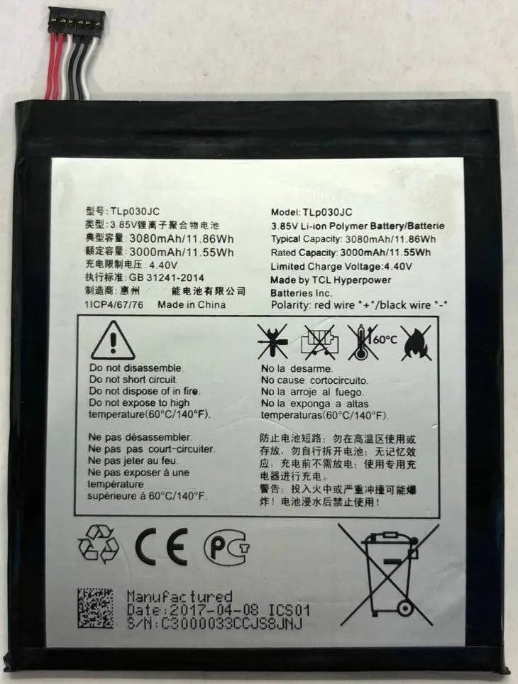 Аккумулятор 3000 мАч TLP030JC для Alcatel One Touch A3 XL 9008 9008X 9008D Аккумуляторы мобильных