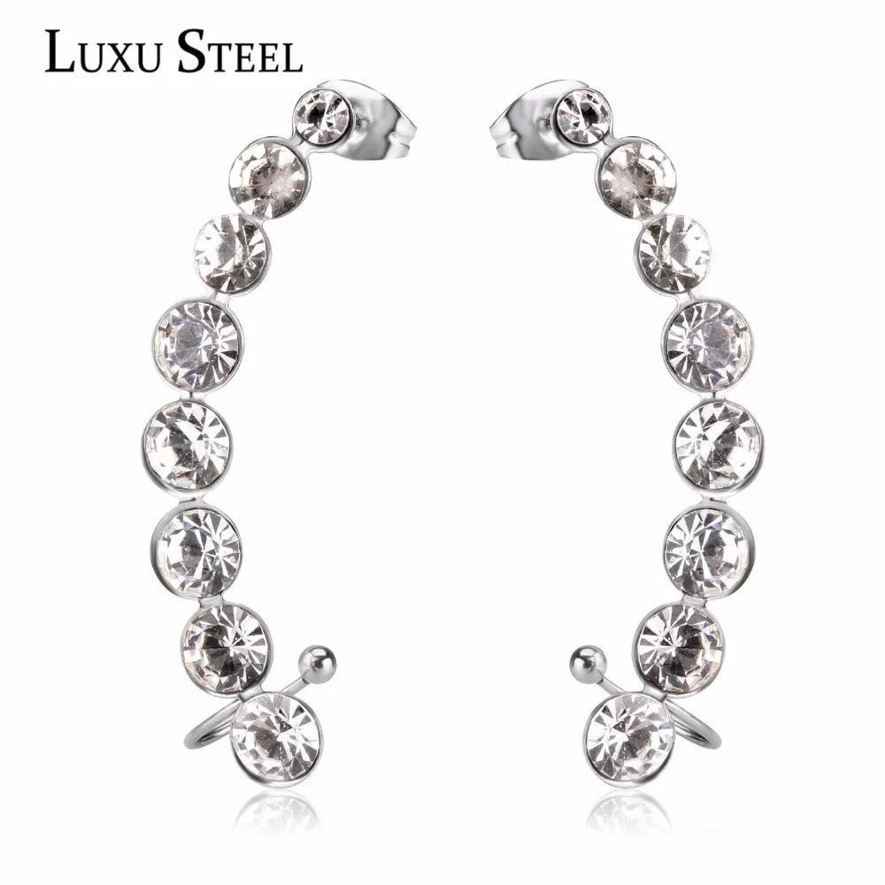 Женские серьги Клипсы из нержавеющей стали с фианитом|cuff clip|earrings fashionearrings for |