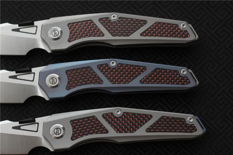 MAXACE-GLEDE алюминиевый складной нож, лезвие M390, TC4+ 3K красная ручка из углеродного волокна, карманный нож для охоты на природе, инструменты для повседневного использования