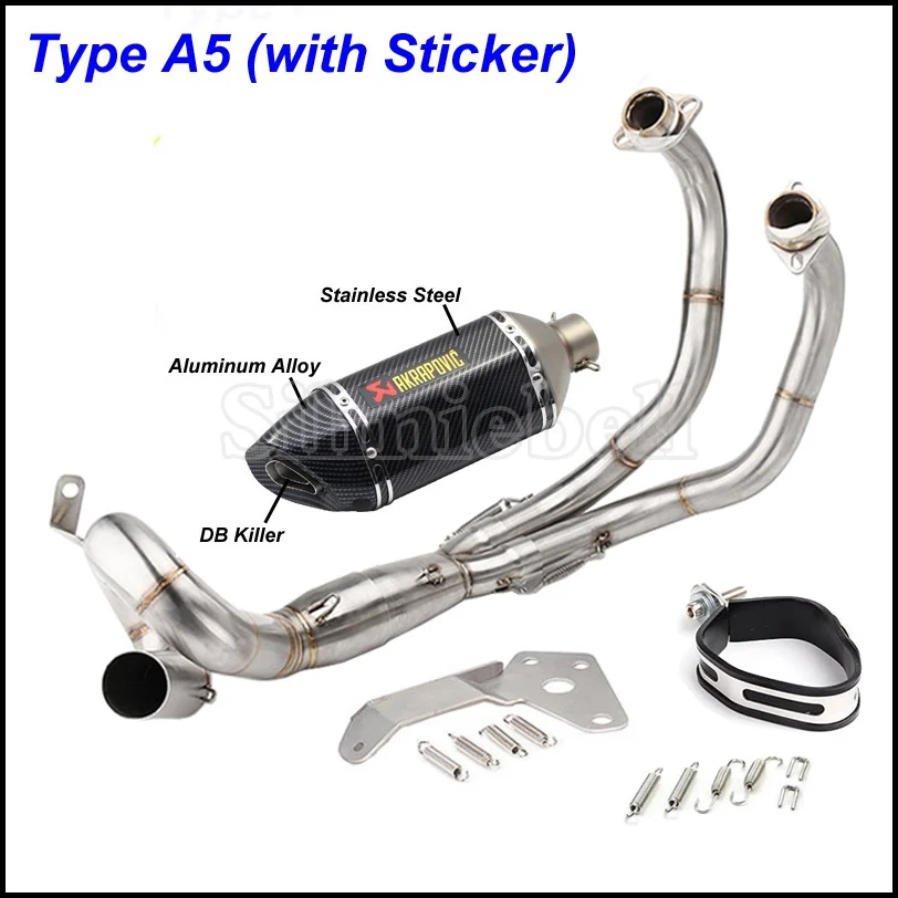 Type A5(sticker) Akrapovic выхлопной мотоцикл глушитель полная система Escape Moto для Yamaha MT07 fzfz07 FZ-07 Tracer(-) XSR700 - Цвет: Type A5(sticker)
