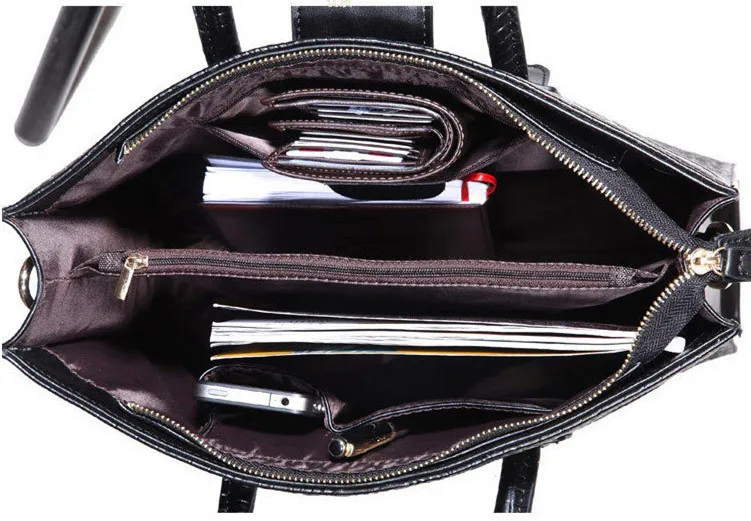 

Luxury Brand Designer Alligator Pattern Genuine Leather Women Handbags Business OL Briefcase Casual Shoulder Bag Big A4 Totes
