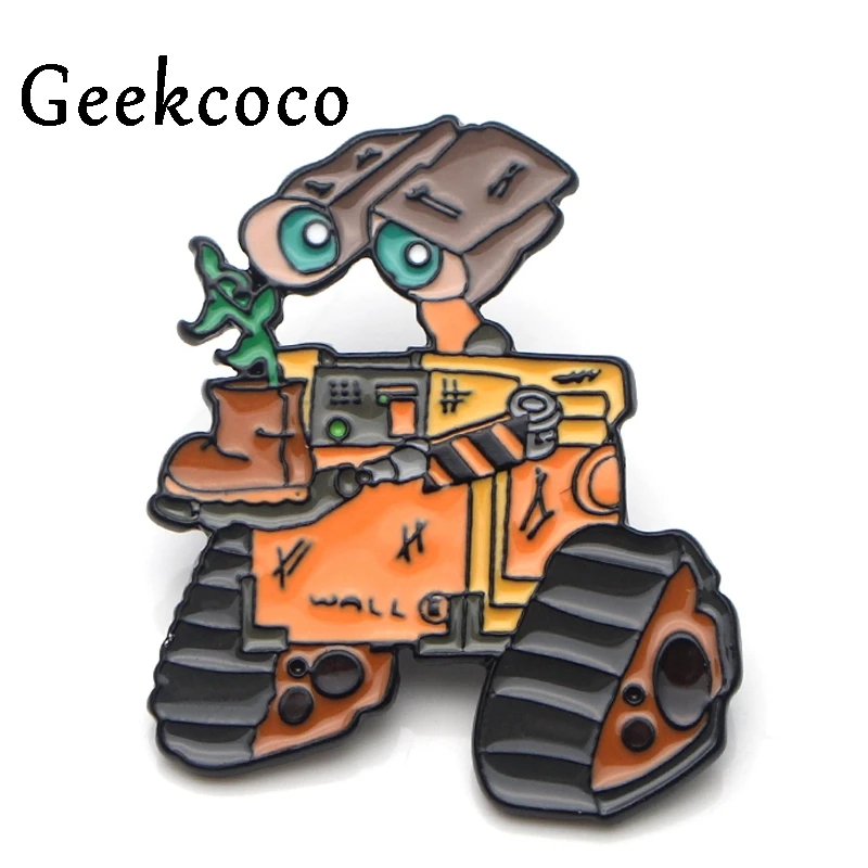 

WALL E Robots Cartoon Brooch for men women Pride Enamel Pin medal Cartoon For shirt backpack clothes bag decoration Badges J0140