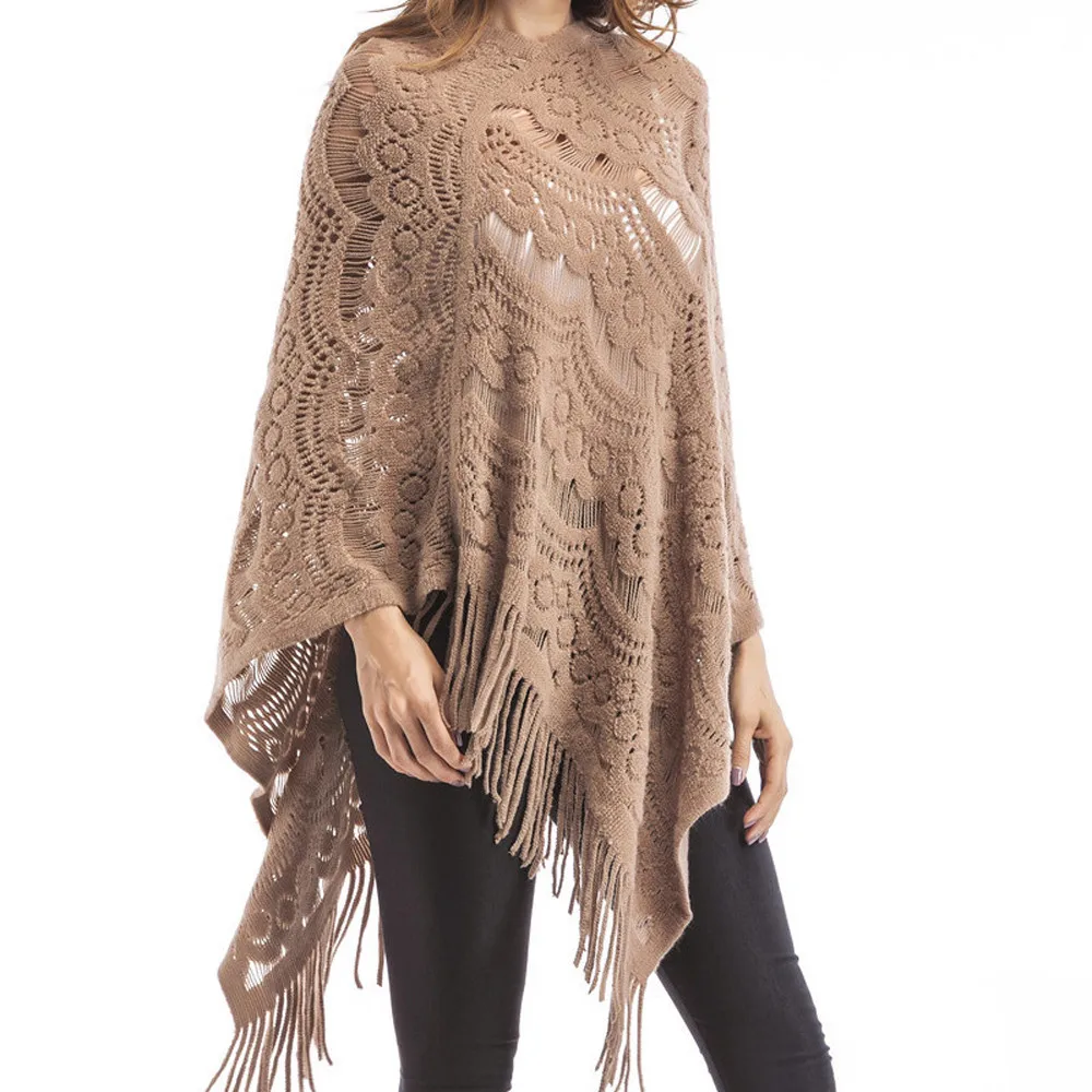 Женская Pull Femme Hiver Dames новые женские v образный вырез однотонная Ленточки плащ