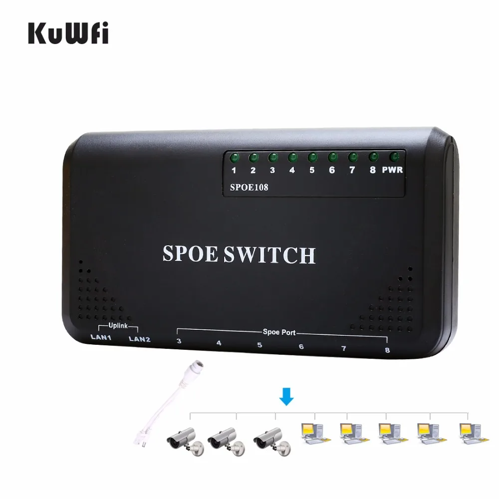 8 Порты сетевой коммутатор 10/100 Мбит/с 90W коммутатор питания через Ethernet Мощность Ethernet для IP Камера сетевой коммутатор телефон устройств Wirelss AP установка