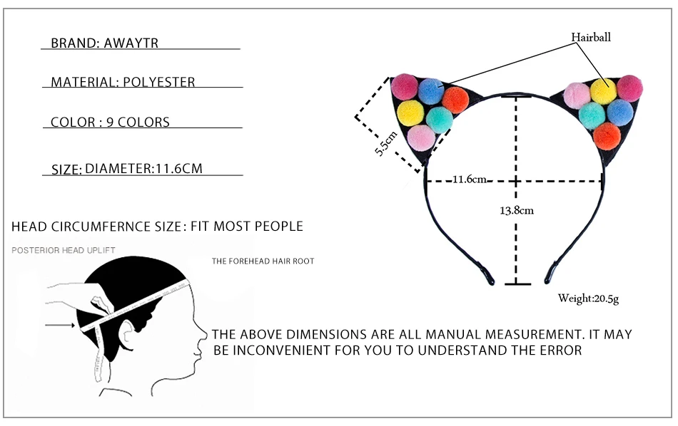 AWAYTR, новинка, вечерние повязки на голову на Хэллоуин, для девушек, уши, повязки на голову, милые аксессуары для волос, кошачьи ушки, женские меховые повязки на голову