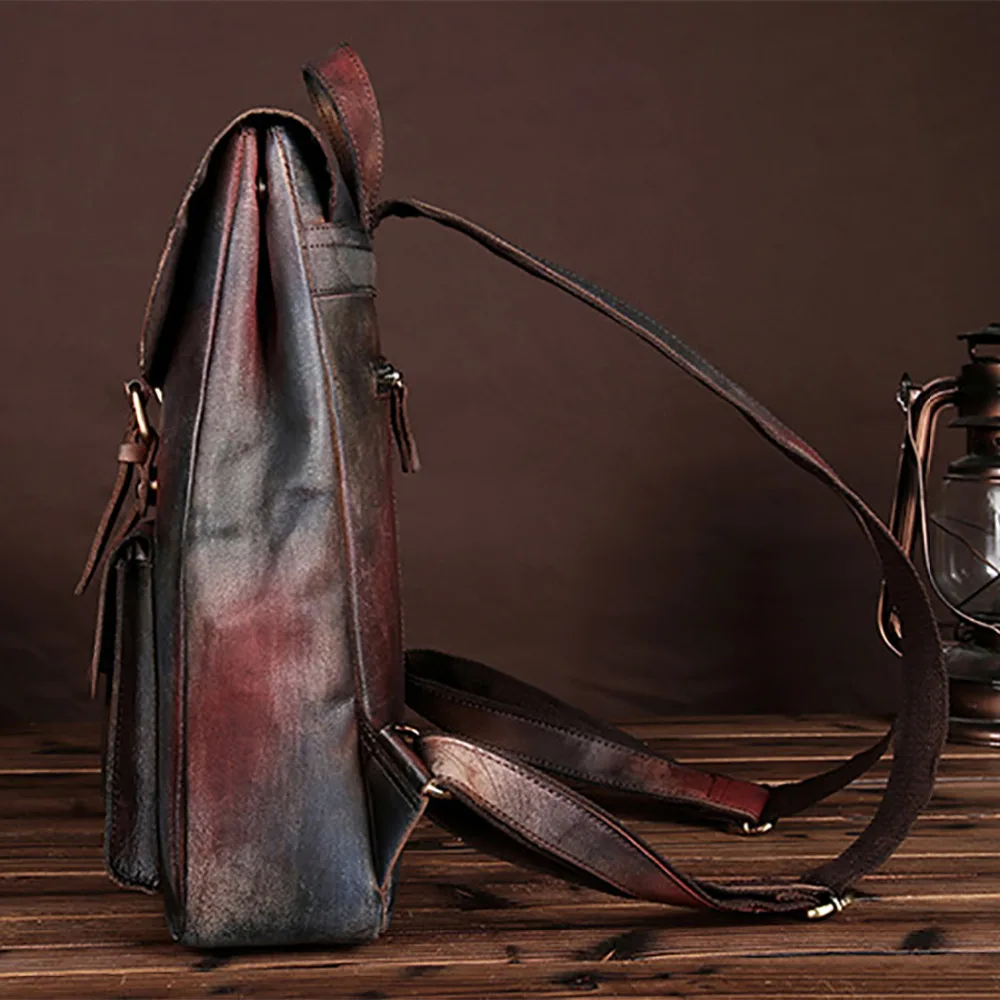 Новый тренд рюкзак из натуральной воловьей кожи для мужчин и женщин повседневный